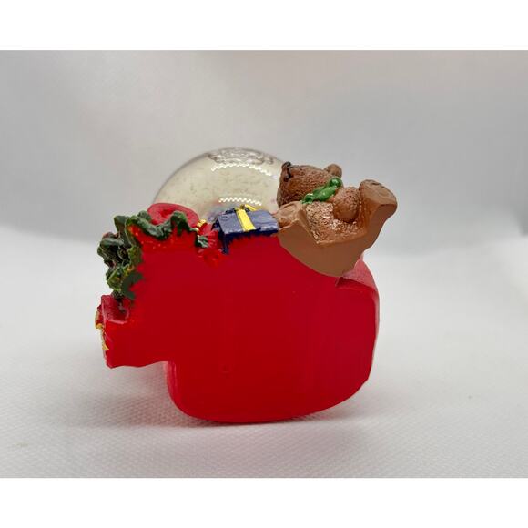 3in Mini Christmas Snow Globe for the Holidays Charm – Snowman & Teddy Bear - Picture 6 of 9